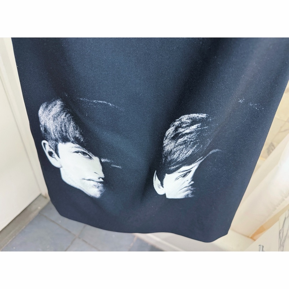 Alice + Olivia The Beatles Clyde Shift Mini Dress Fab Four Portrait Black 0 - Picture 10 of 16